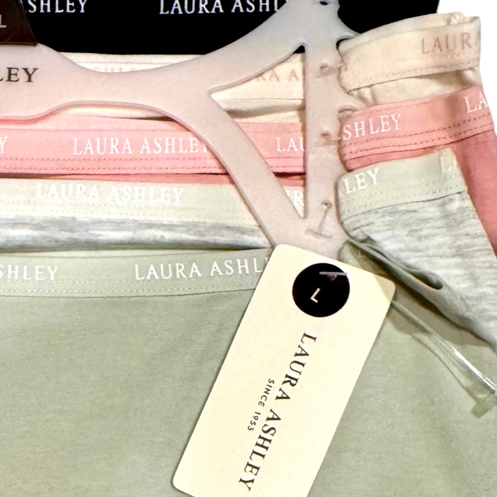 LAURA ASHLEY 5 Pack Panties Cotton Spandex Tag Free Pastel Neutral NWT Large - Picture 11 of 13